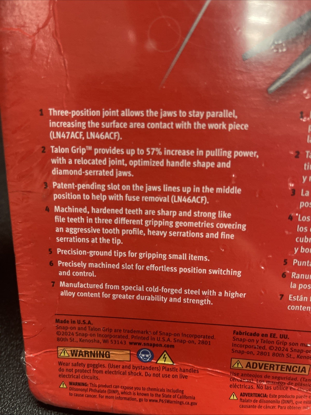 Snap-On Tools ORANGE 3pc Soft Grip Long Nose Slip Joint Pliers Set PL3LNSJCFO