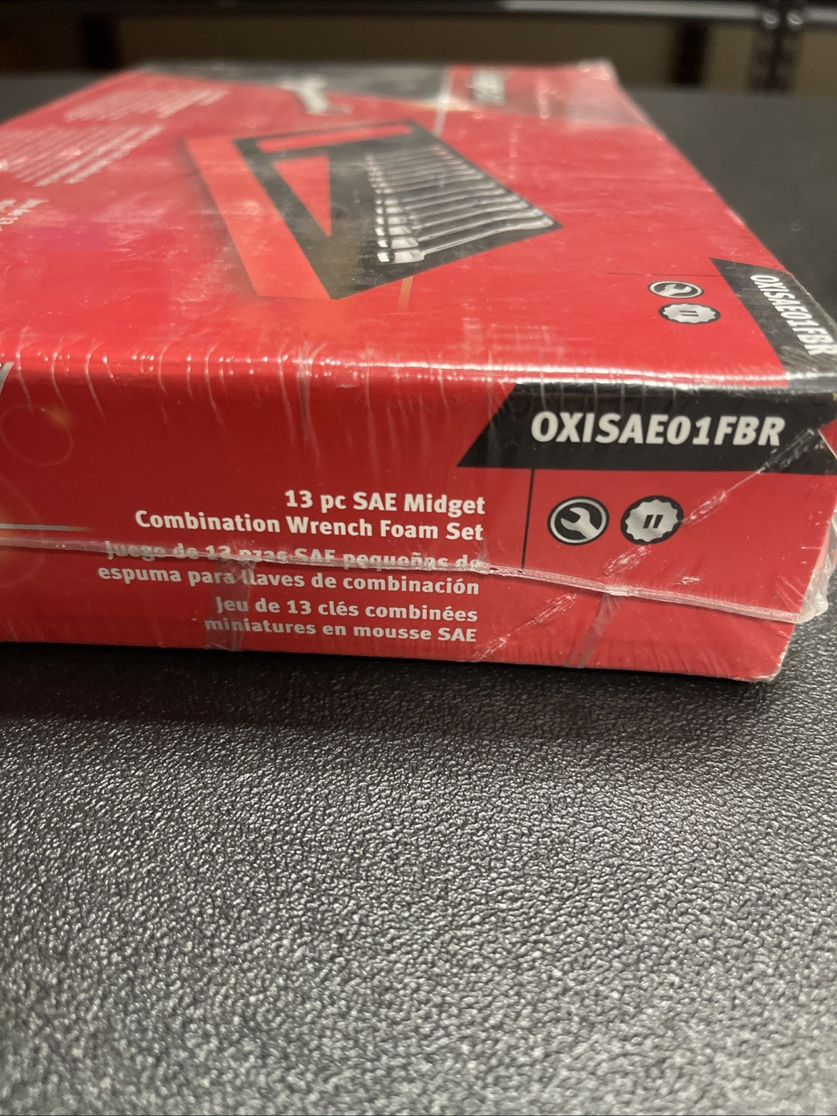 SNAP ON OXISAE01FBR SAE 3/16"- 3/4" 13pc 12Pt Midget Combo Wrench Set Red Foam