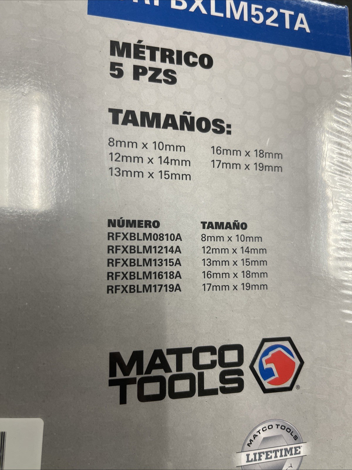 Matco 5pc Metric Extra Long Double Flex Head Ratcheting Wrench Set SRFBXLM52TA