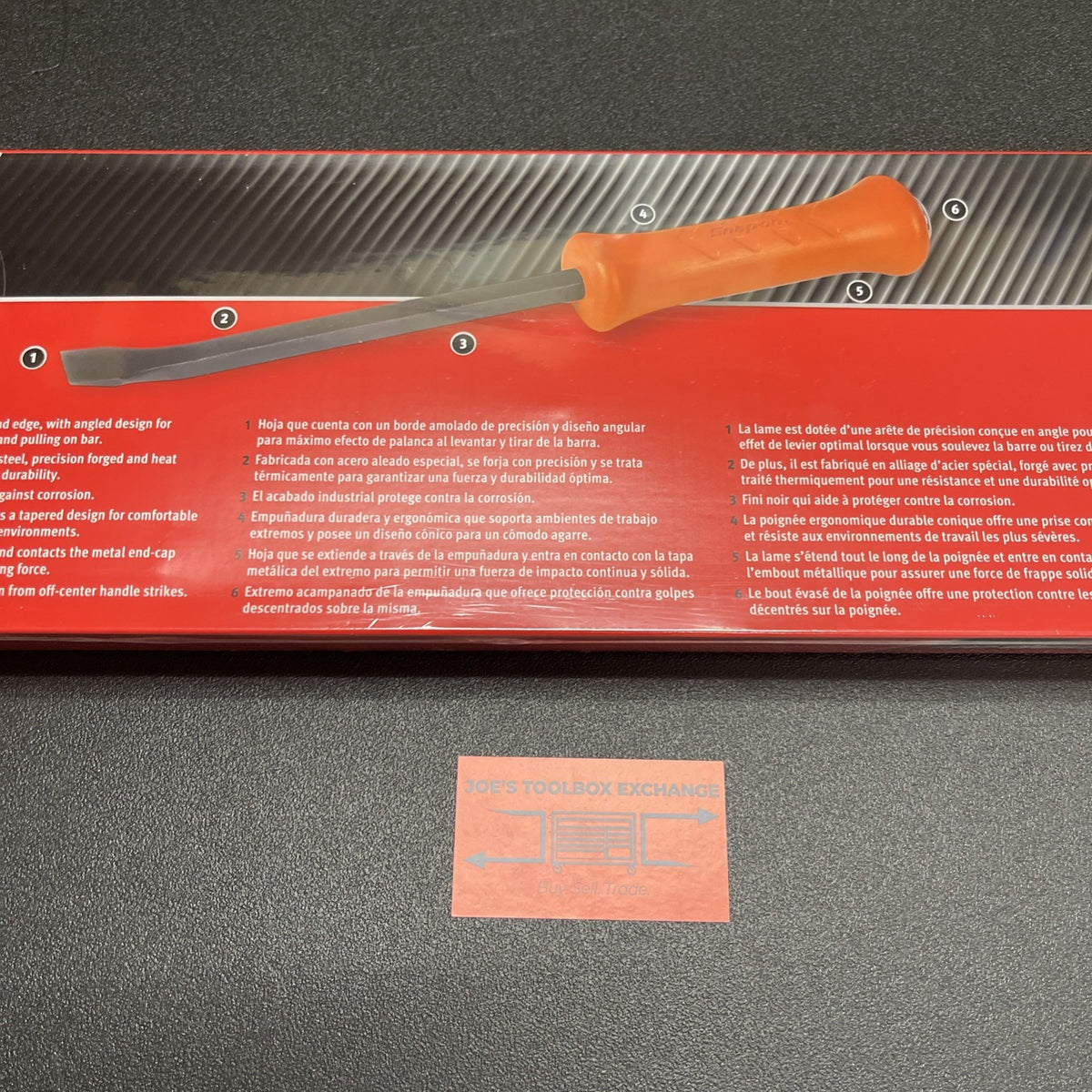 Snap-on Tools USA NEW 4pc ORANGE Hard Grip Striking Prybar Set SPBS704AO