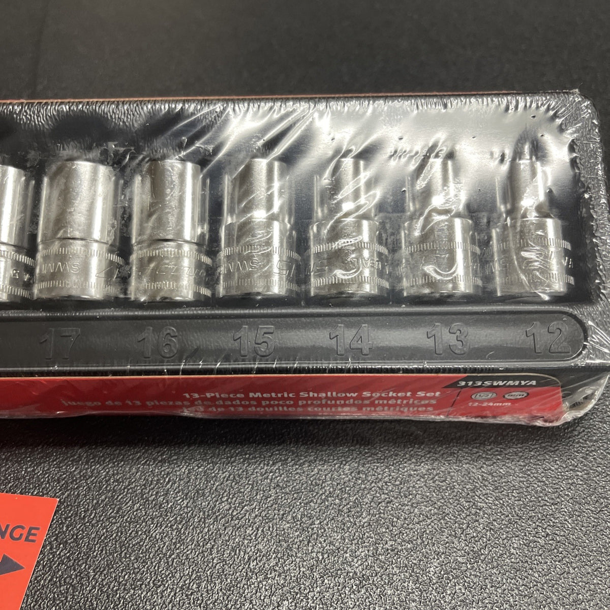 Snap-on Tools NEW 13pc 1/2" Drive METRIC 12 Point Shallow Socket Set 313SWMYA