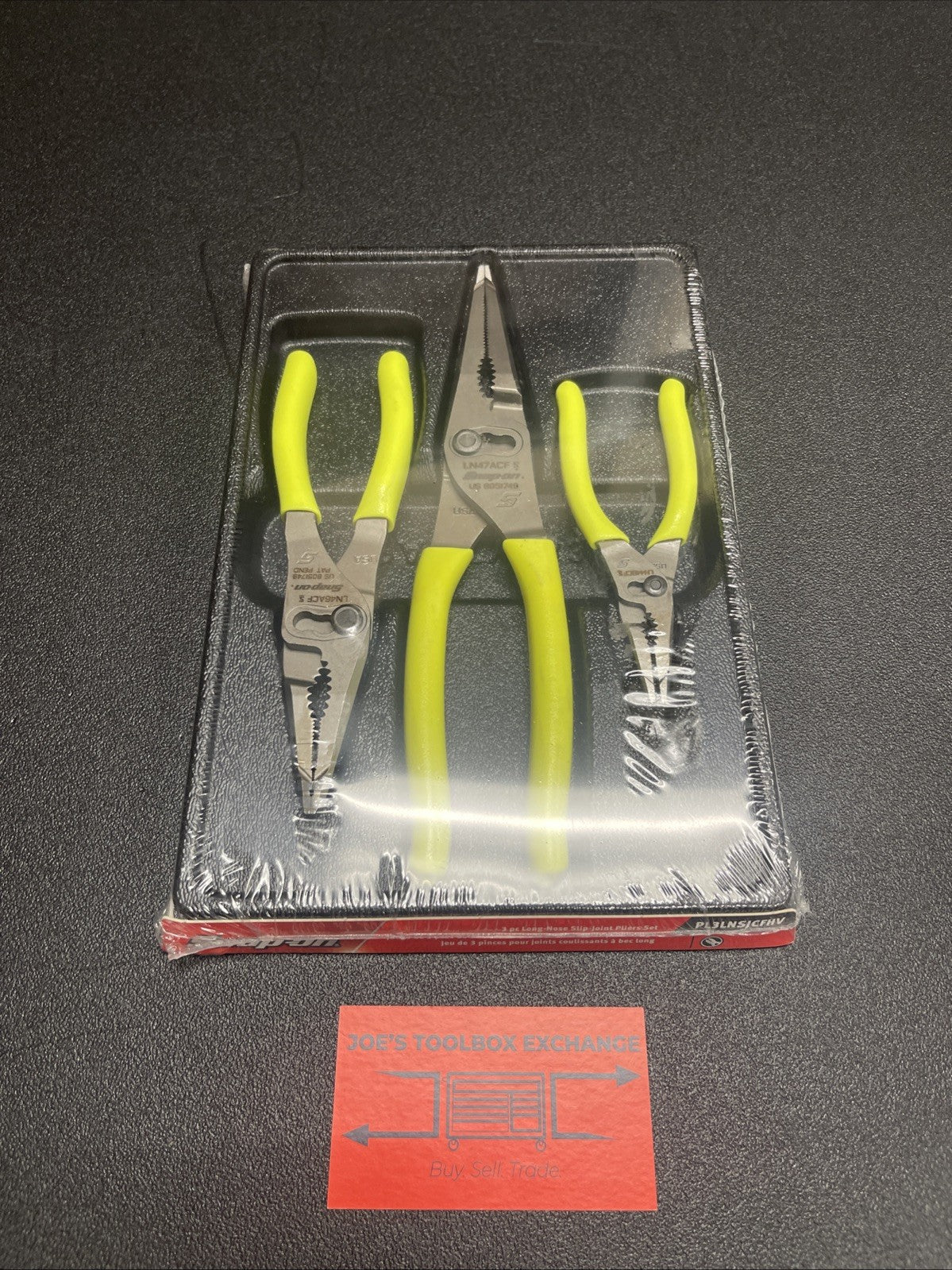 Snap-On Tools HI-VIZ 3pc Soft Grip Long Nose Slip Joint Pliers Set PL3LNSJCFHV