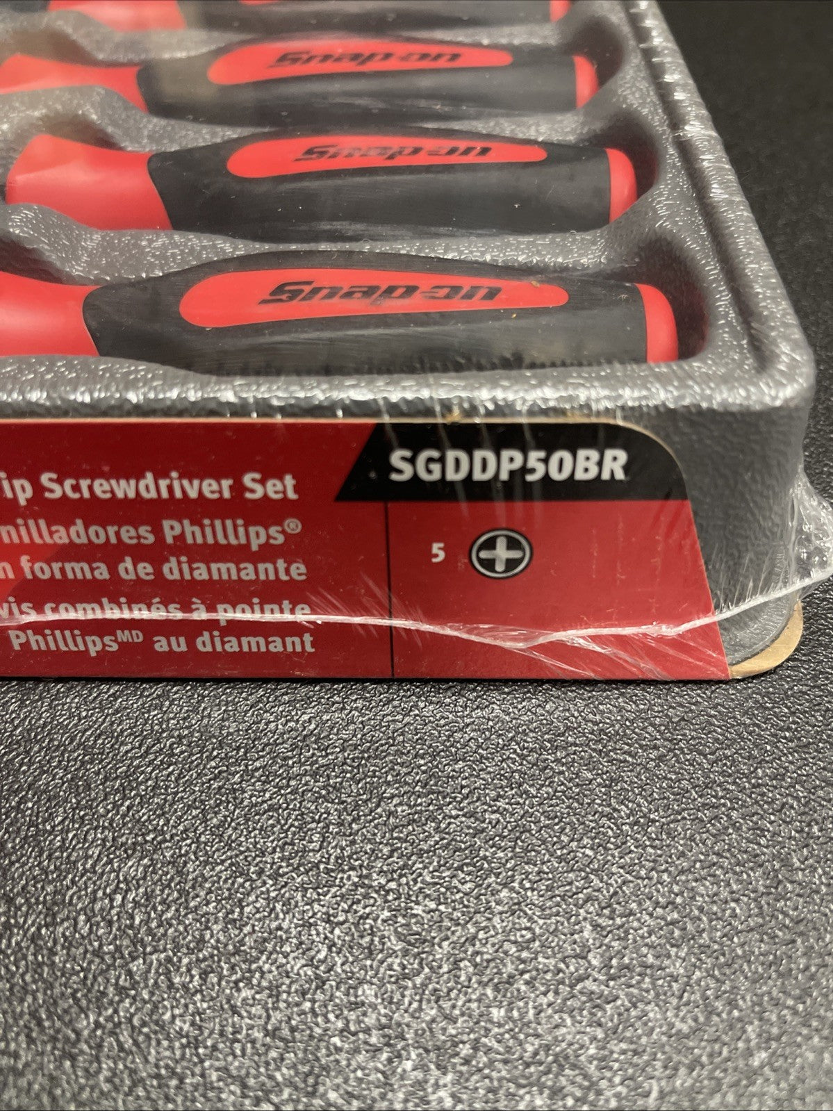 Snap-on Tools NEW 5pc Soft Grip Diamond Tip Phillips Screwdriver Set SGDDP50BR