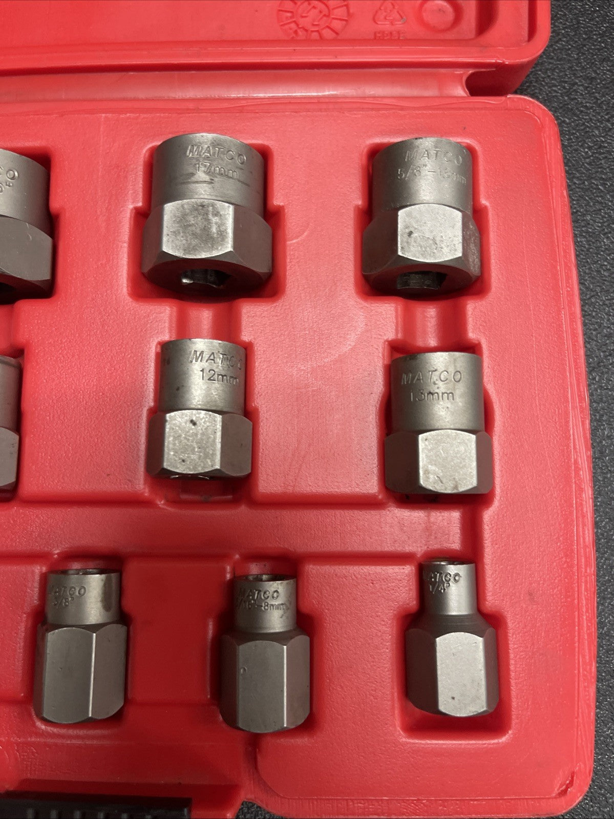 Matco MBX13 13 Piece Bolt Extractor 3/8" Drive 1/4"-3/4", 8mm-19mm