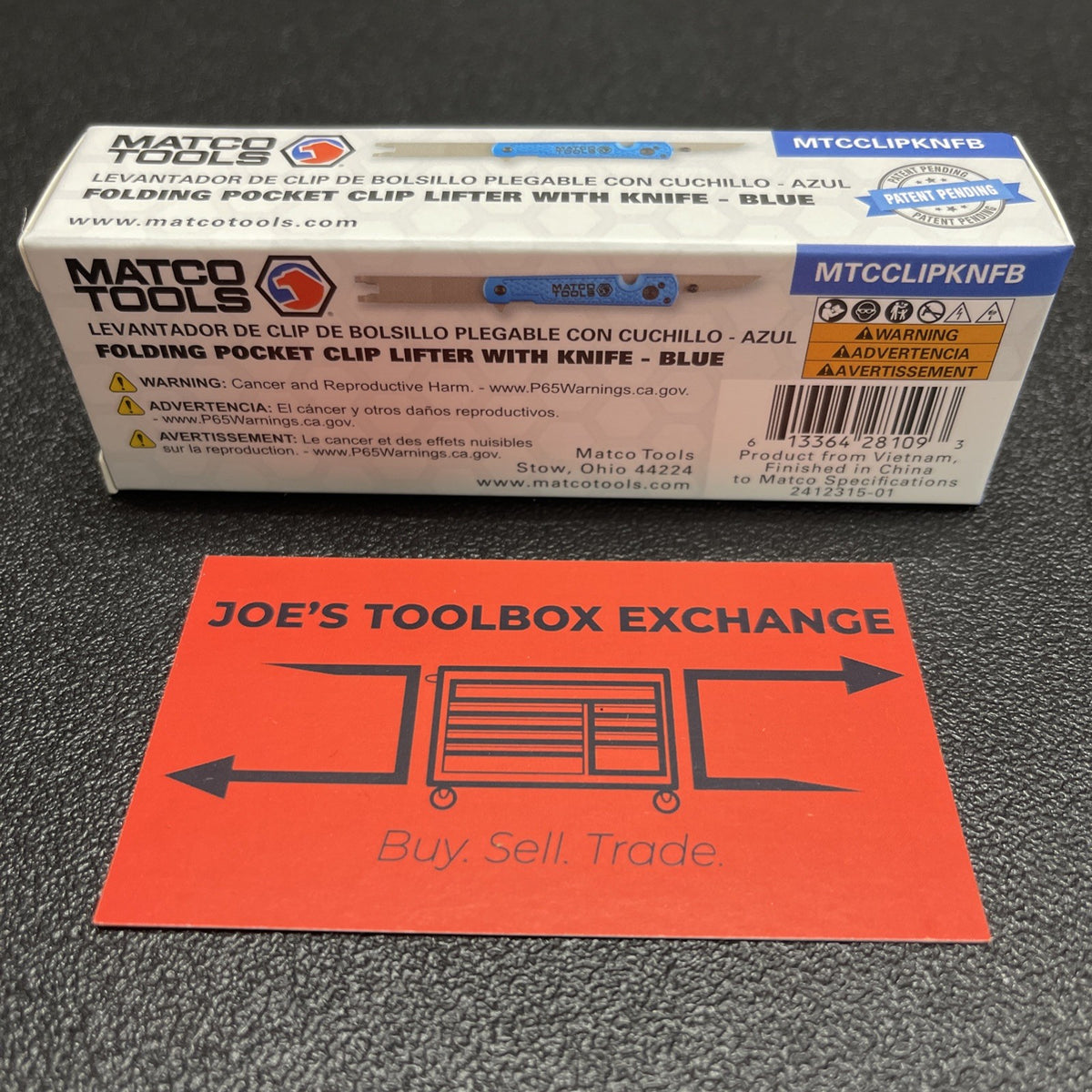 Matco Tools Blue. Folding Panel Clip Lifter Popper Pocket Knife MTCCLIPKNFB