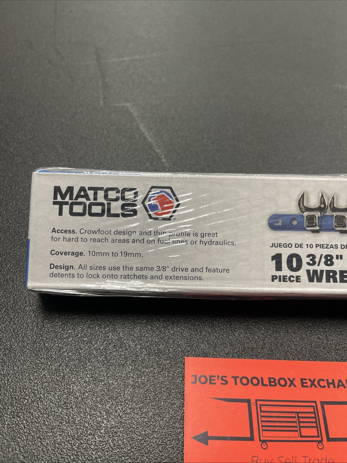 NEW! Matco SMCFSM10A 10 Piece Metric 3/8" Drive Crowfoot Set 10-19mm