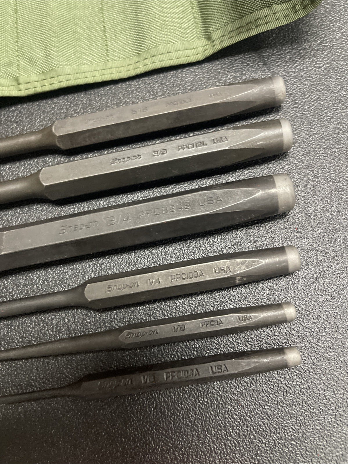 NEW Snap-on 9 Piece Bronze and Steel Military Punch and Chisel Set GMTK