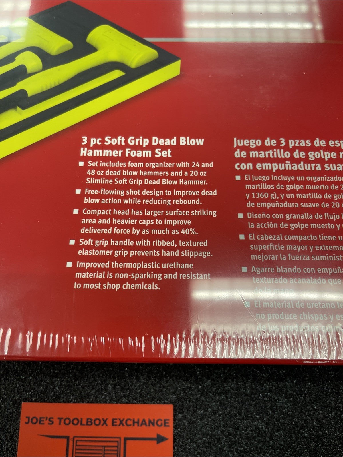 New Snap-on™ HBFE302FHV 24 20 48 oz Hi-Viz Flat Faced Dead Blow Hammer Foam Set