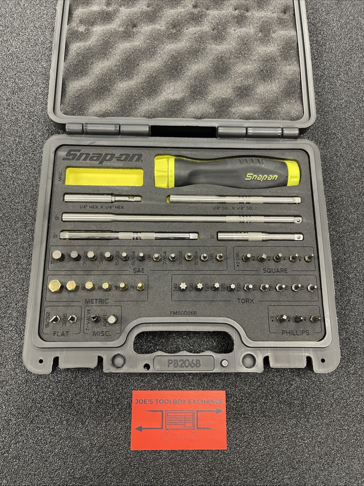 Snap-on Tools NEW HI-VIS YELLOW Ratcheting Screwdriver Master Set SGDMRC44FHV