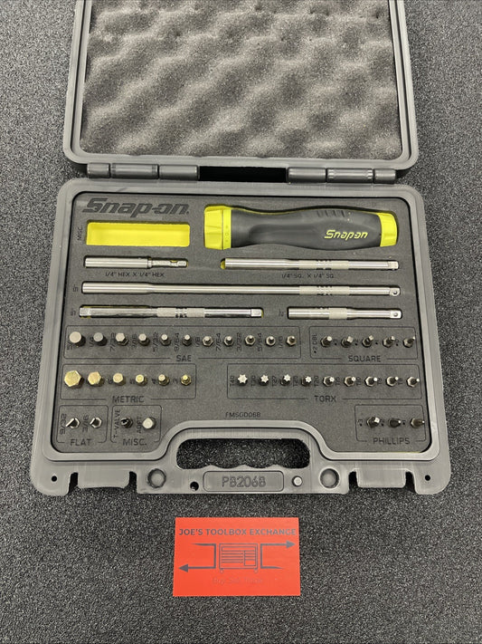 Snap-on Tools NEW HI-VIS YELLOW Ratcheting Screwdriver Master Set SGDMRC44FHV