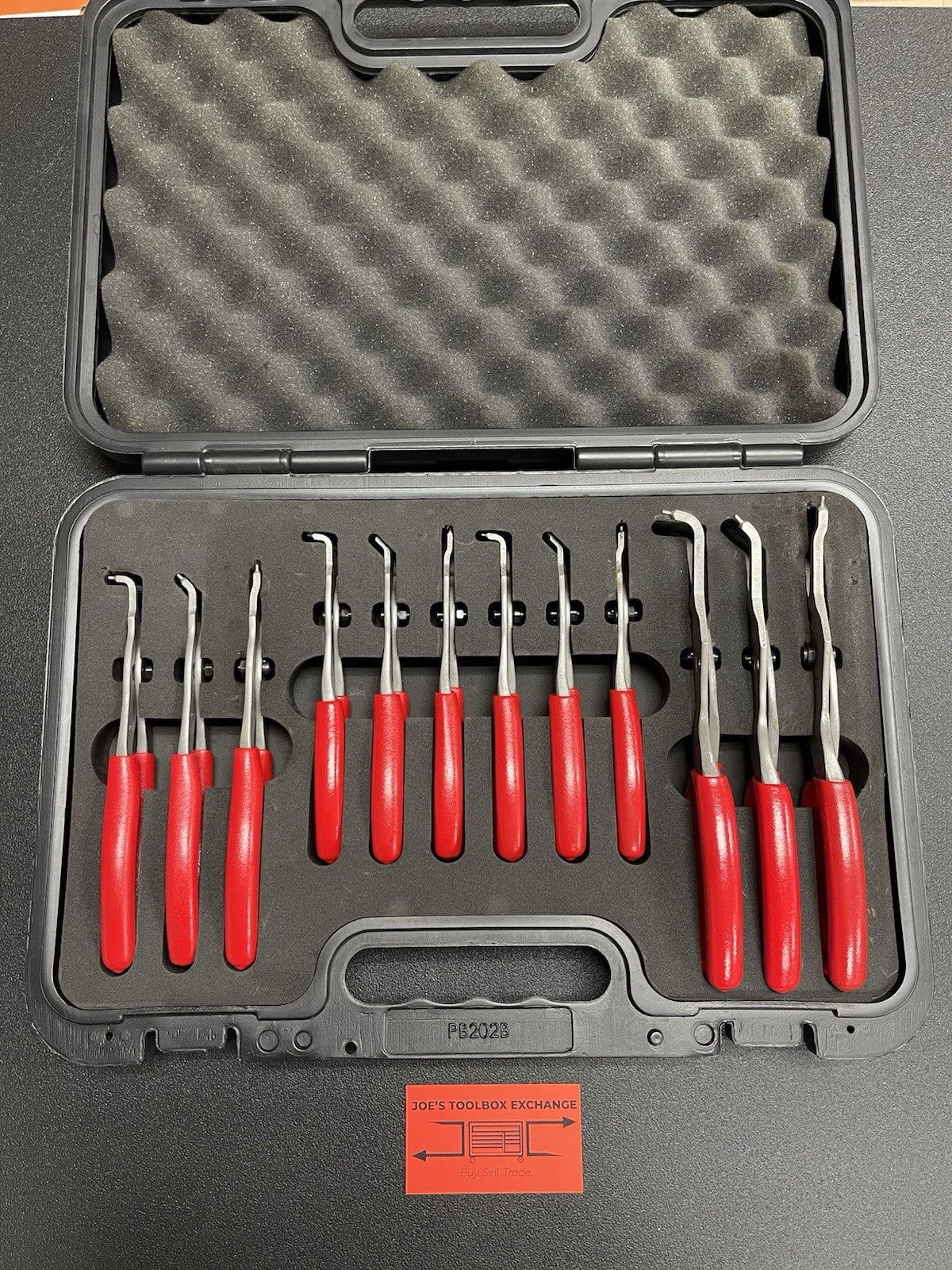 SNAP-ON SRPCR112 12 Pc. Snap Ring Pliers Set W/Foam Padded Case Red