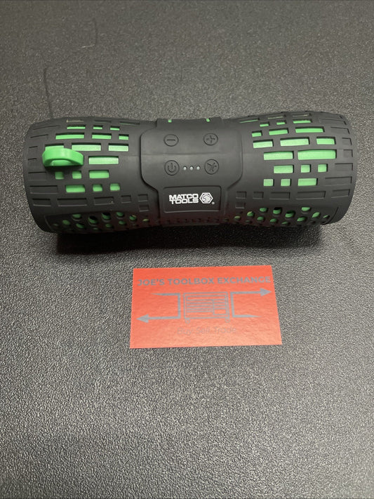 Matco Tools MTCWPSG Portable Speaker Black Green AUX Micro-USB 1000mAh Cylinder