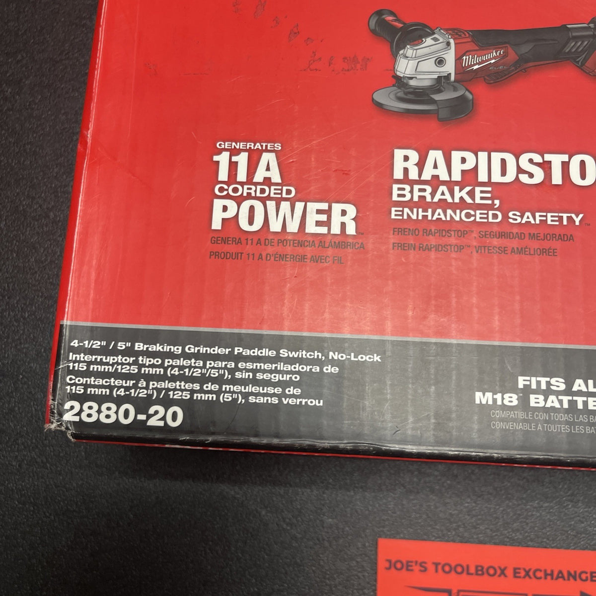 Milwaukee 2888-20 M18 FUEL 4-1/2"/5 Variable Speed Braking Grinder Paddle Switch