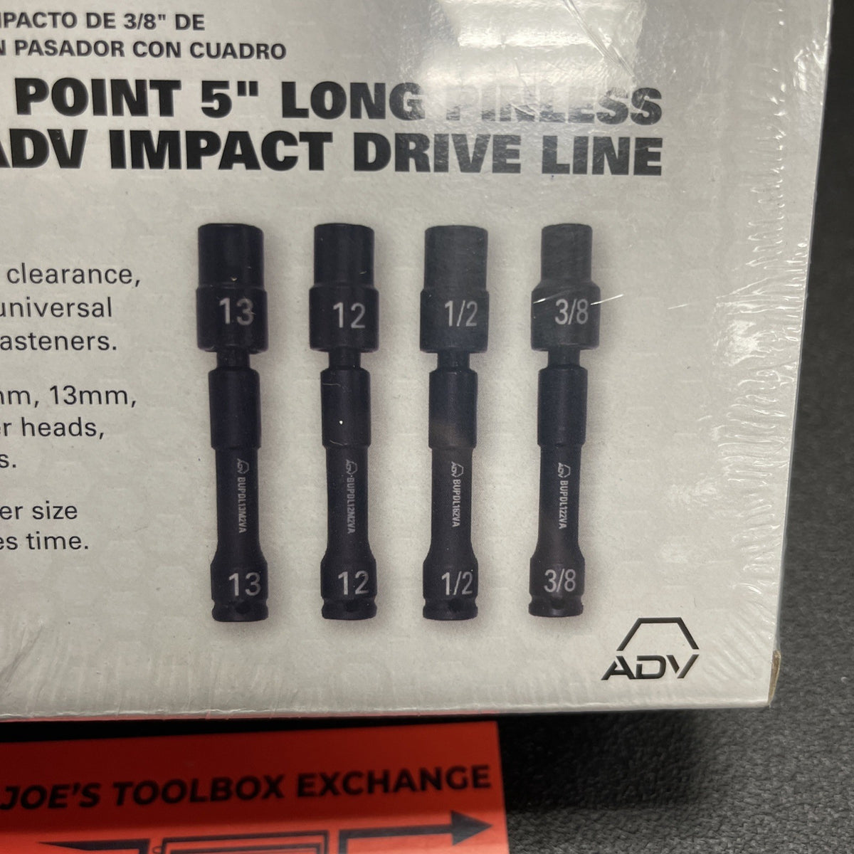 MATCO 4 PIECE 3/8" DR 12 PT 5" UNIVERSAL IMPACT DRIVE LINE SOCKET SET SBUPDL42VA