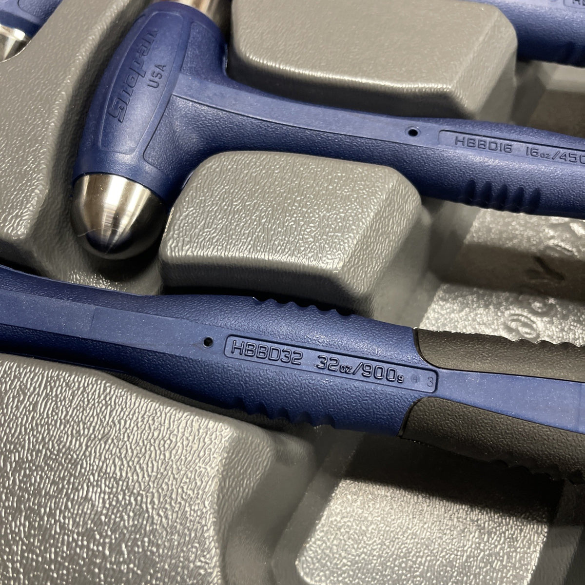 SNAP ON TOOL HBFEBD106 MB PWR BLUE Dead Blow Hammers 6Pc Ball Peen 16, 32, 56oz+