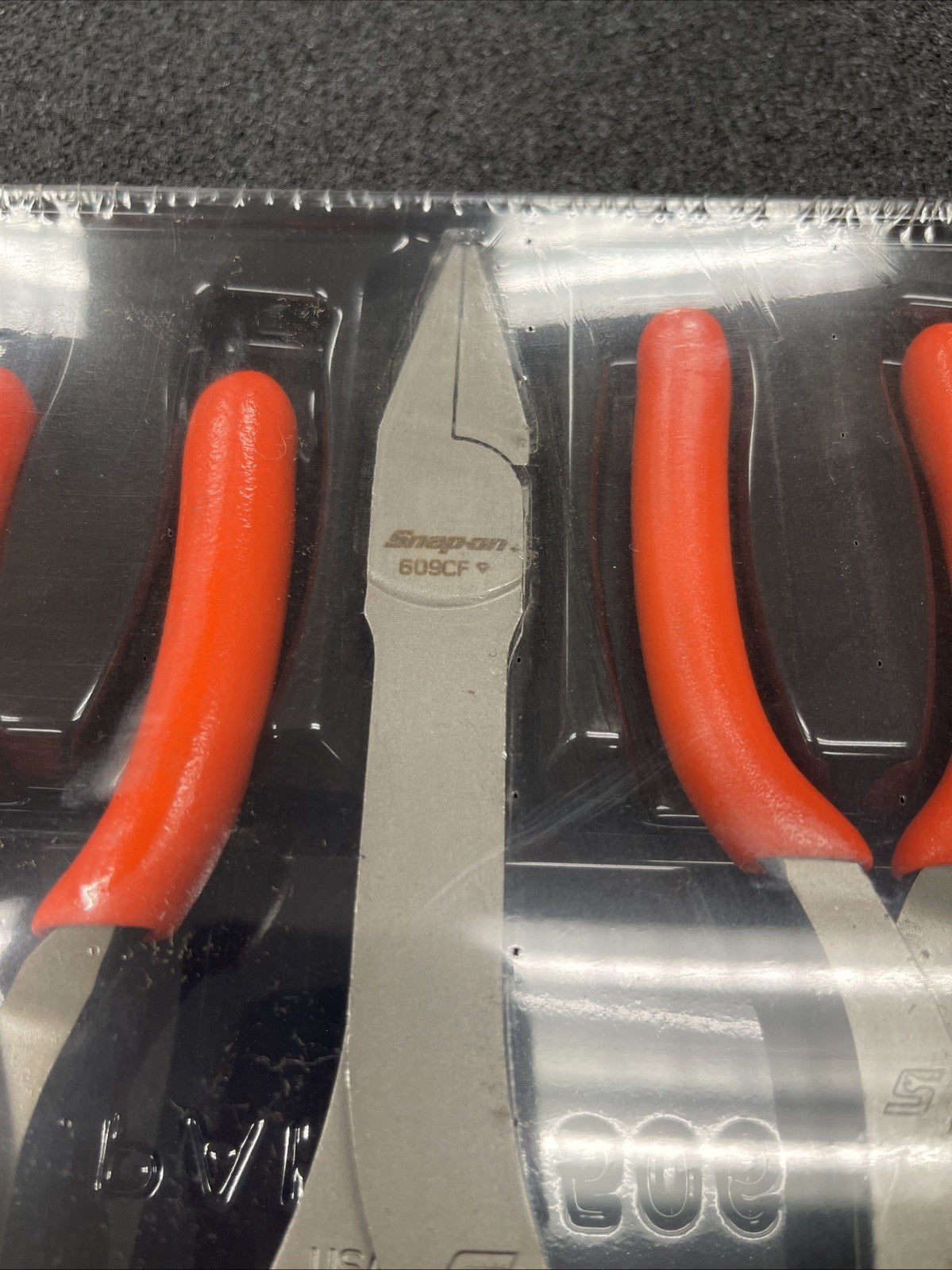 Snap-On Tools USA NEW 3 Piece ORANGE Soft Grip LONG NOSE Pliers Set PL308CFO