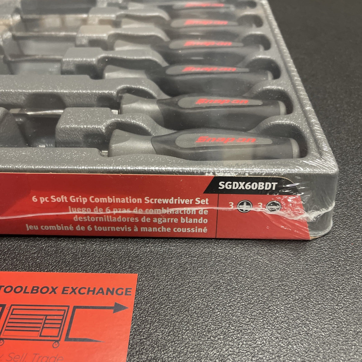 Snap-on Tools NEW DARK TITANIUM 6pc Soft Grip Mixed Screwdriver Set SGDX60BDT