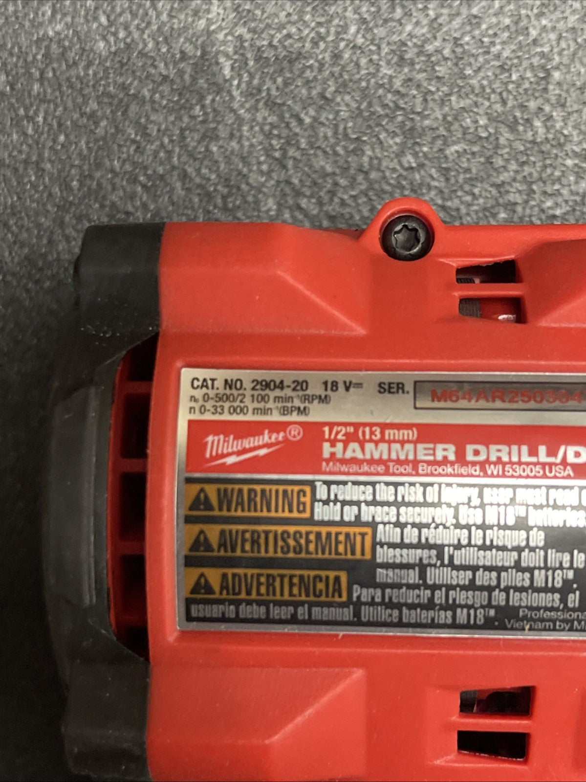 Milwaukee NEW M18 Fuel 1/2" 18V Cordless Hammer Drill 2904-20 (TOOL ONLY)