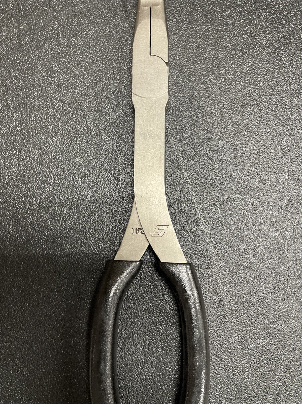 Snap-On Tools NEW BLACK Soft Grip 11" Long 35° Bent Needle Nose Pliers 411CFBK