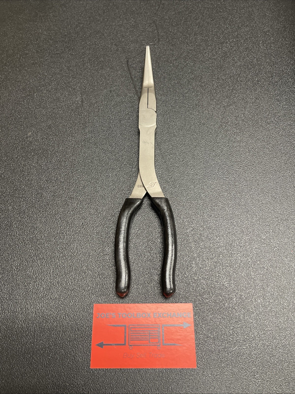 Snap-On Tools NEW BLACK Soft Grip 11" Long 35° Bent Needle Nose Pliers 411CFBK