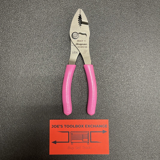 Snap on Tools USA NEW PINK 6" Talon Soft Grip FlankJaw Slip-Joint Pliers HJ46ACF