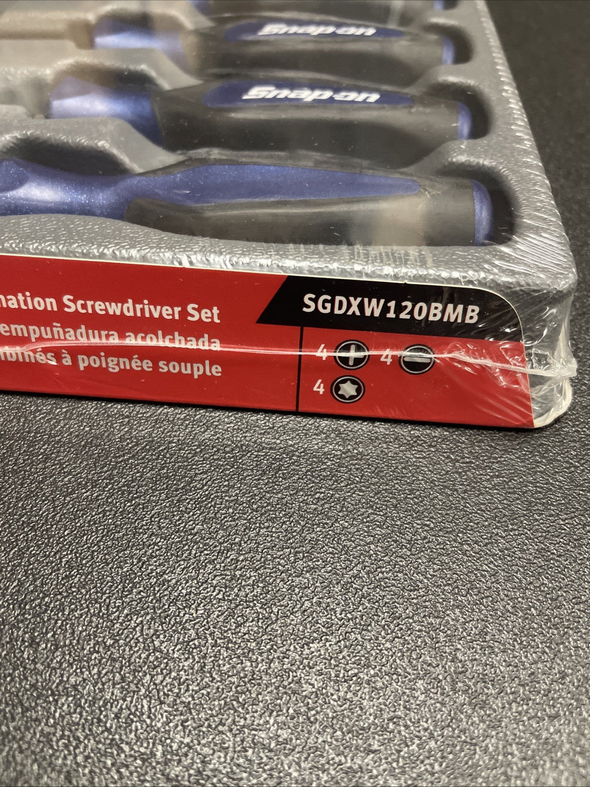 Snap-on USA NEW 12PC Power Blue Soft Grip MIX TIP Screwdriver Set SGDXW120BMB