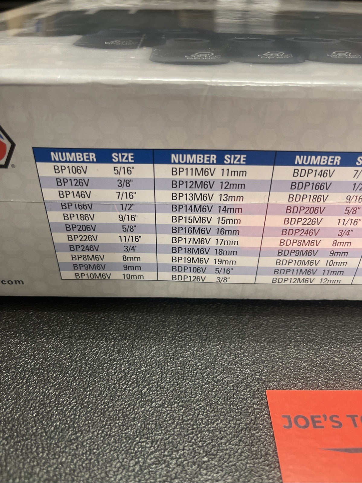 Matco Tools SBP426V 3/8" Dr 42pc SAE & Metric 6Pt Standard & Deep Impact Socket