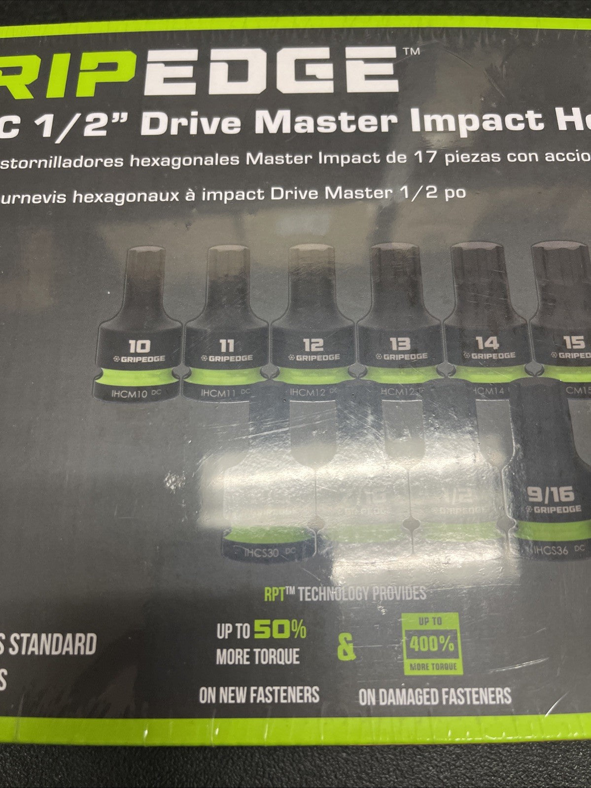 Grip Edge Tools MIHC17S 17 Piece Master 1/2" Drive Impact RPT Hex Driver Set