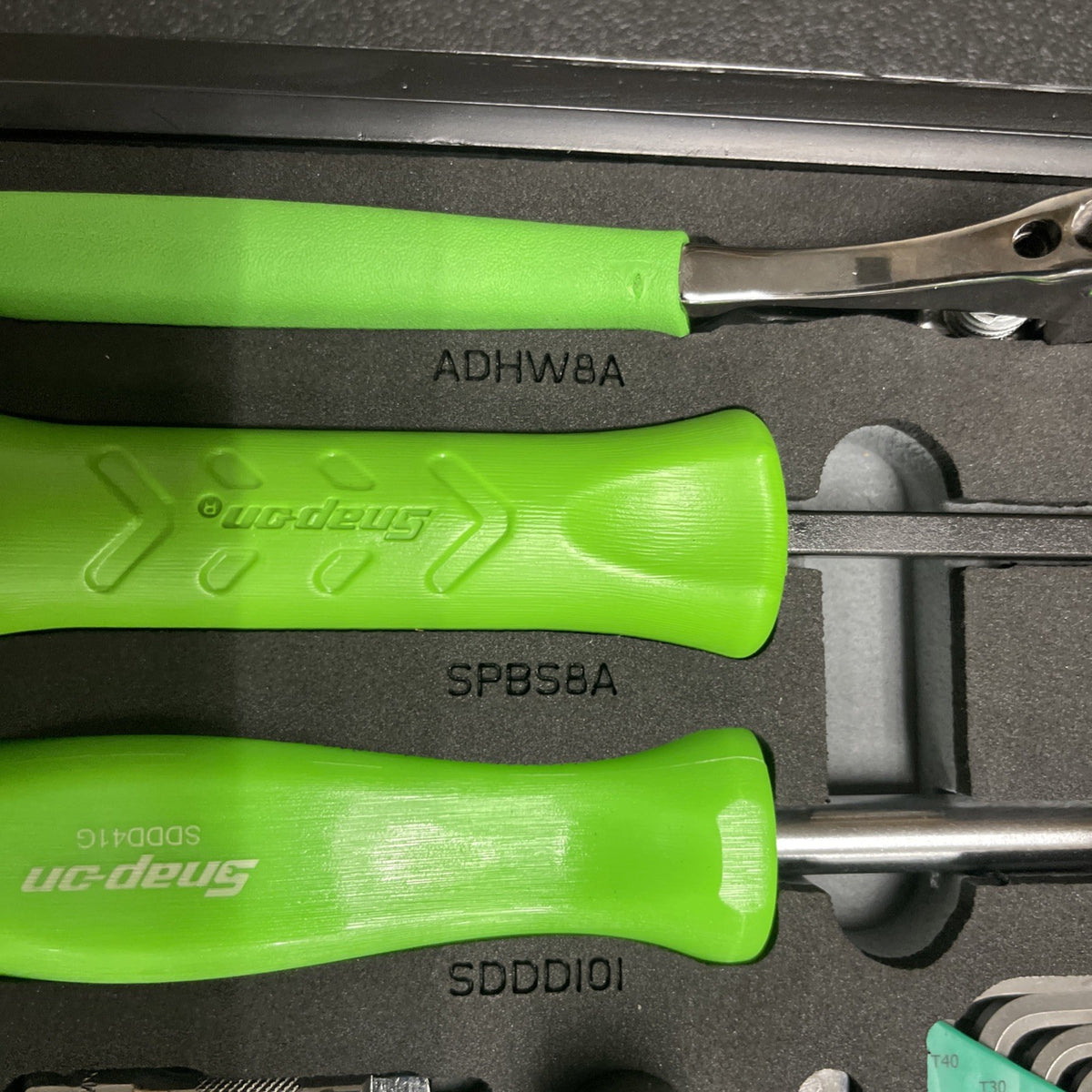 Snap-On Tools GREEN NEW 43pc Metric Combo General Service Foam Set 243RDGSSFDT