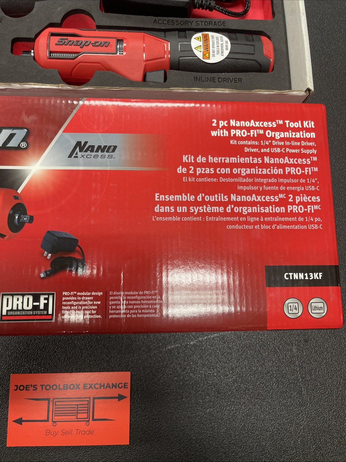 SNAP ON TOOLS NEW CTNN13KF Nano/Axcess Tool Kit RED  1/4" Drive 2Pc All Pieces