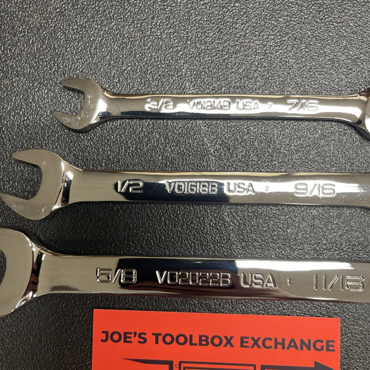 NEW Snap-On Open-End Wrench Set 3/8" to 11/16" VO1214B VO1618B VO2022B 3pc SAE