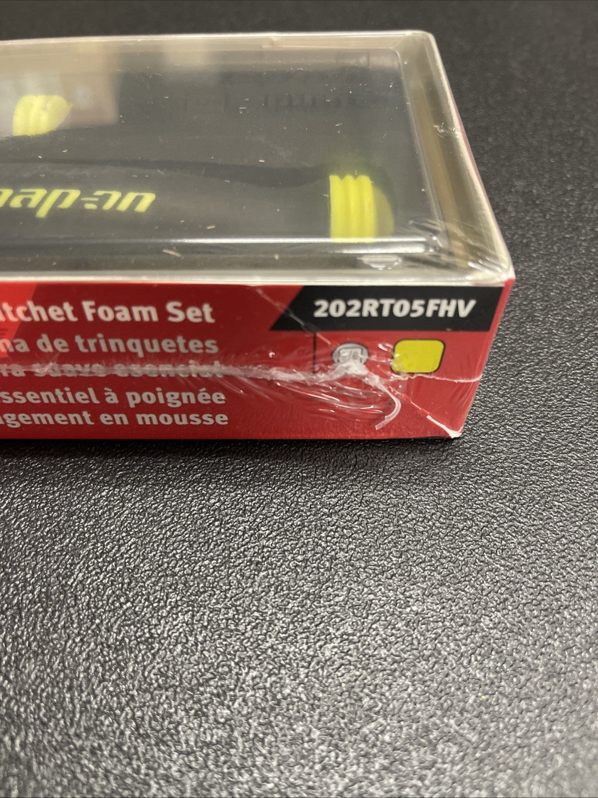 SNAP ON TOOLS  2Pc 3/8" Hi-Viz Yellow Soft Grip Foam Ratchet Set 202RT05FHV