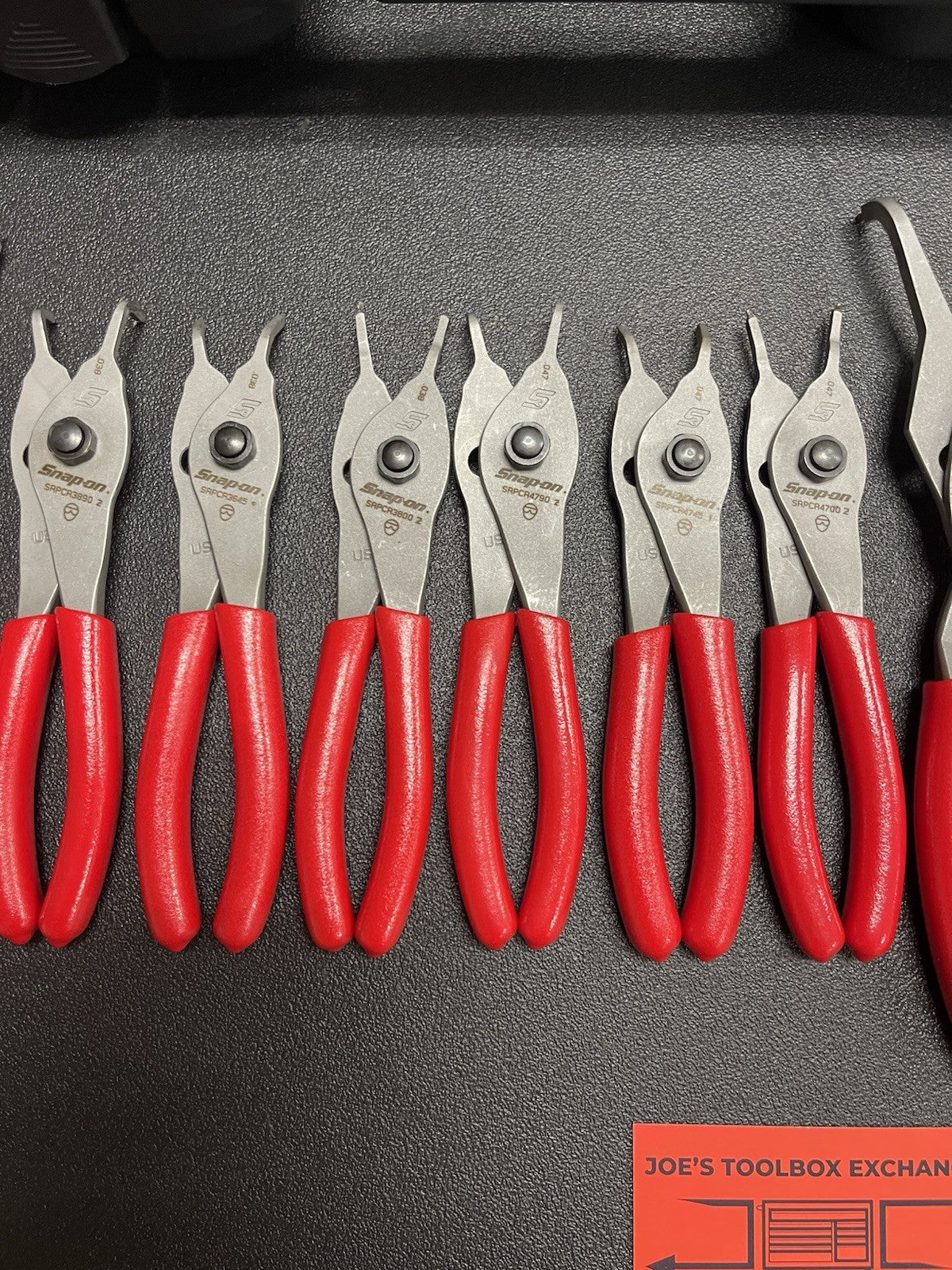 SNAP-ON SRPCR112 12 Pc. Snap Ring Pliers Set W/Foam Padded Case Red