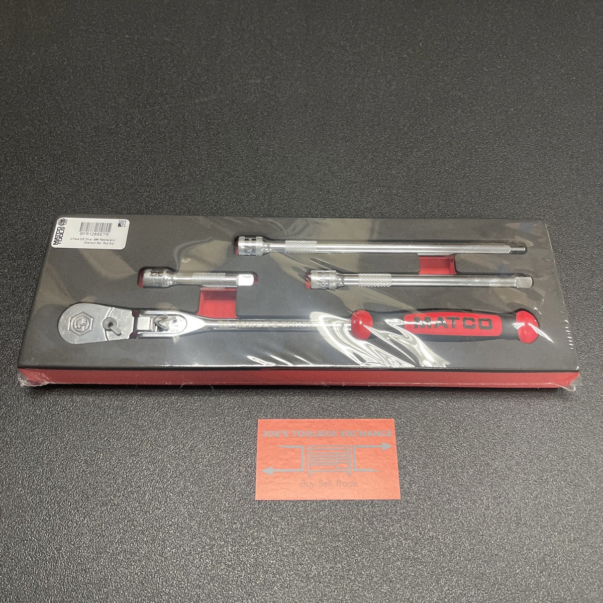 Matco Tools 3/8" Drive Locking Flex Ratchet + Extensions Foam Set Red BFR128SETR
