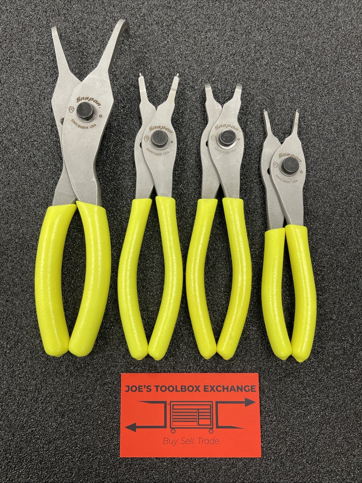 Snap-on Tools USA NEW HI-VIZ 4 Piece Soft Grip Snap Ring Plier Lot Set