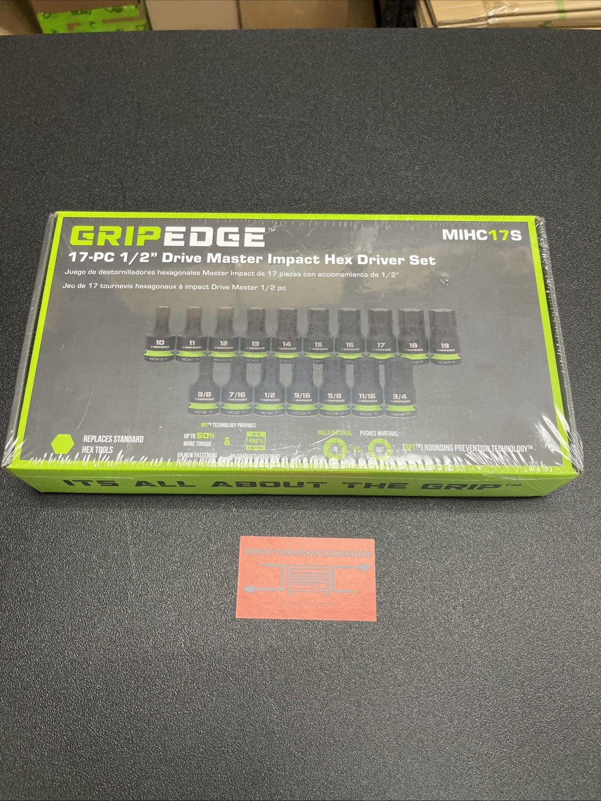 Grip Edge Tools MIHC17S 17 Piece Master 1/2" Drive Impact RPT Hex Driver Set