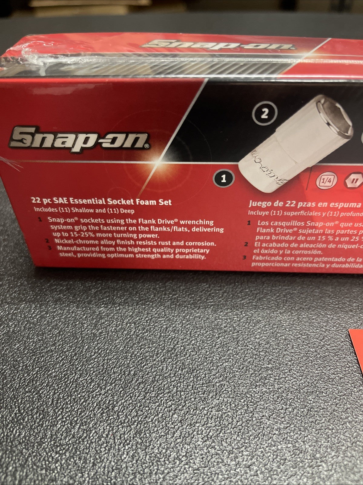 New Snap-on 22pc 1/4" dr. SAE Shallow & Deep Socket Set Dark Titanium 122STTMFDT