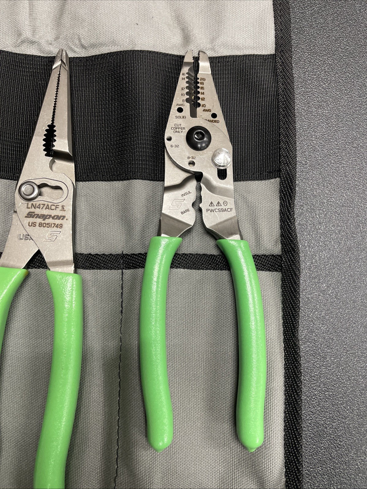 NEW Snap On 4pc Plier Set ( 388ACF + PWCS9AF + LN47ACF + AWPBX10) PL4TGKB1G
