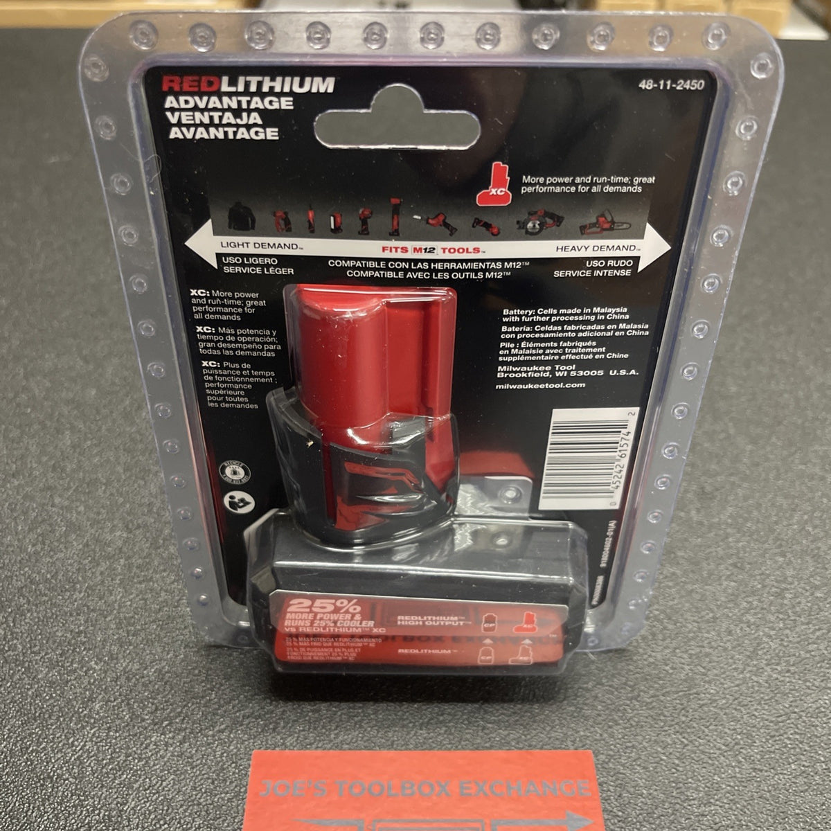 Milwaukee M12 High Output XC5.0 Lithium-Ion Battery Pack - Red (48-11-2450)