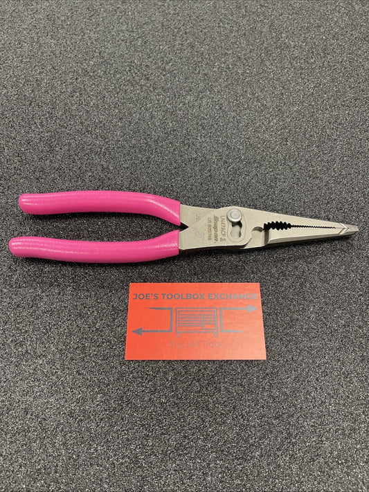 Snap-on Tools ELECTRIC PINK 9" Talon Grip Long Nose Slip Joint Pliers LN47ACFEP