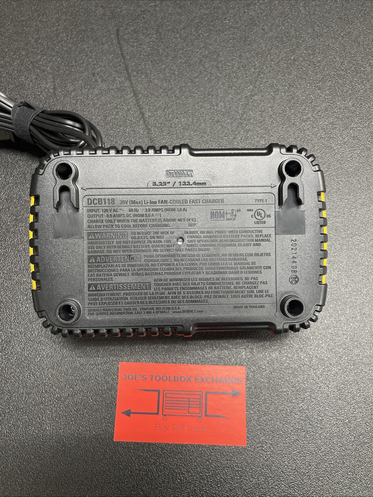 DEWALT DCB118 20V Lithium Ion Fan Cooled Fast Battery Charger