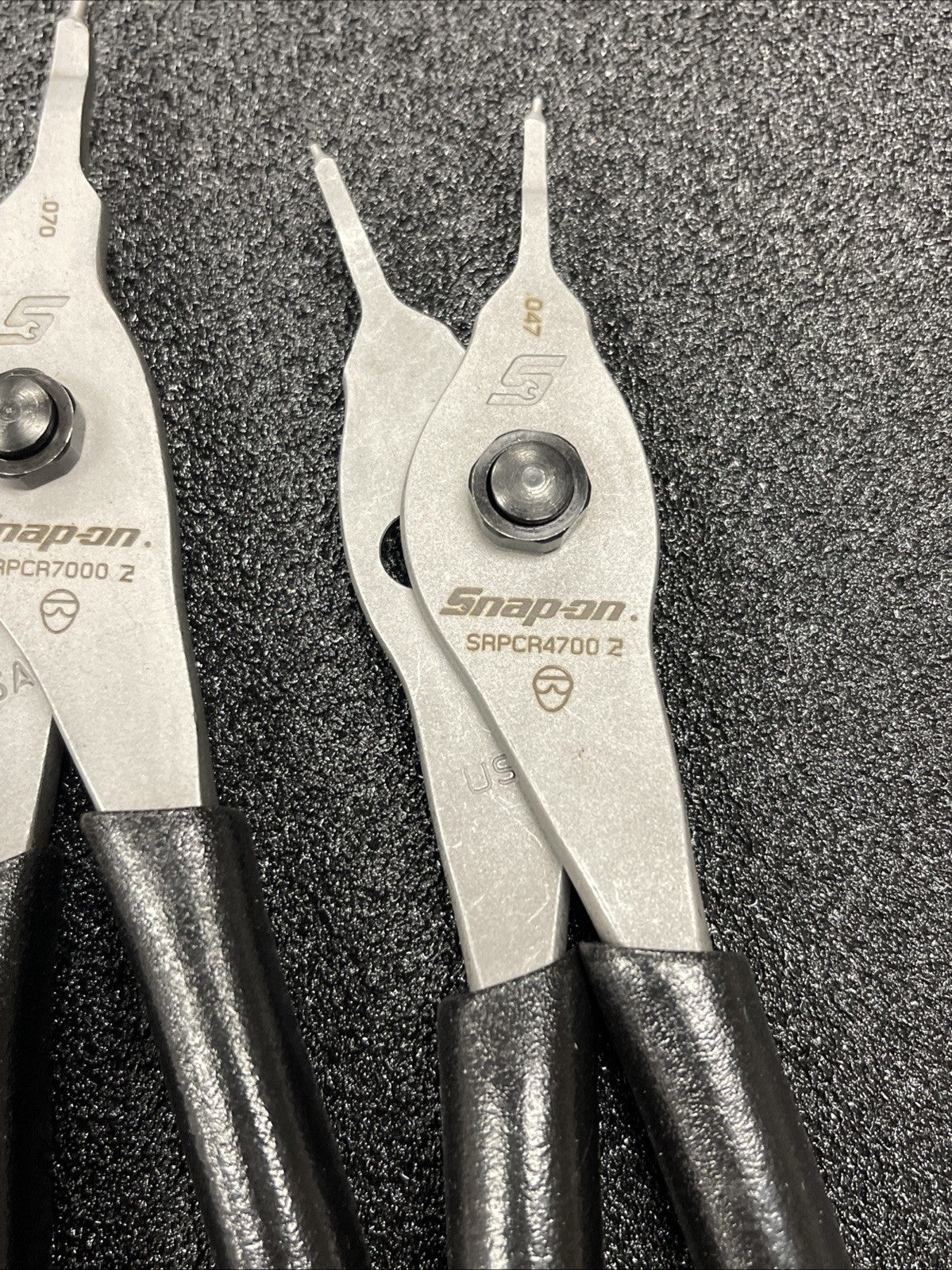 Snap-on Tools USA NEW 3pc BLACK Soft Grip Tip Snap Ring Pliers Lot Set