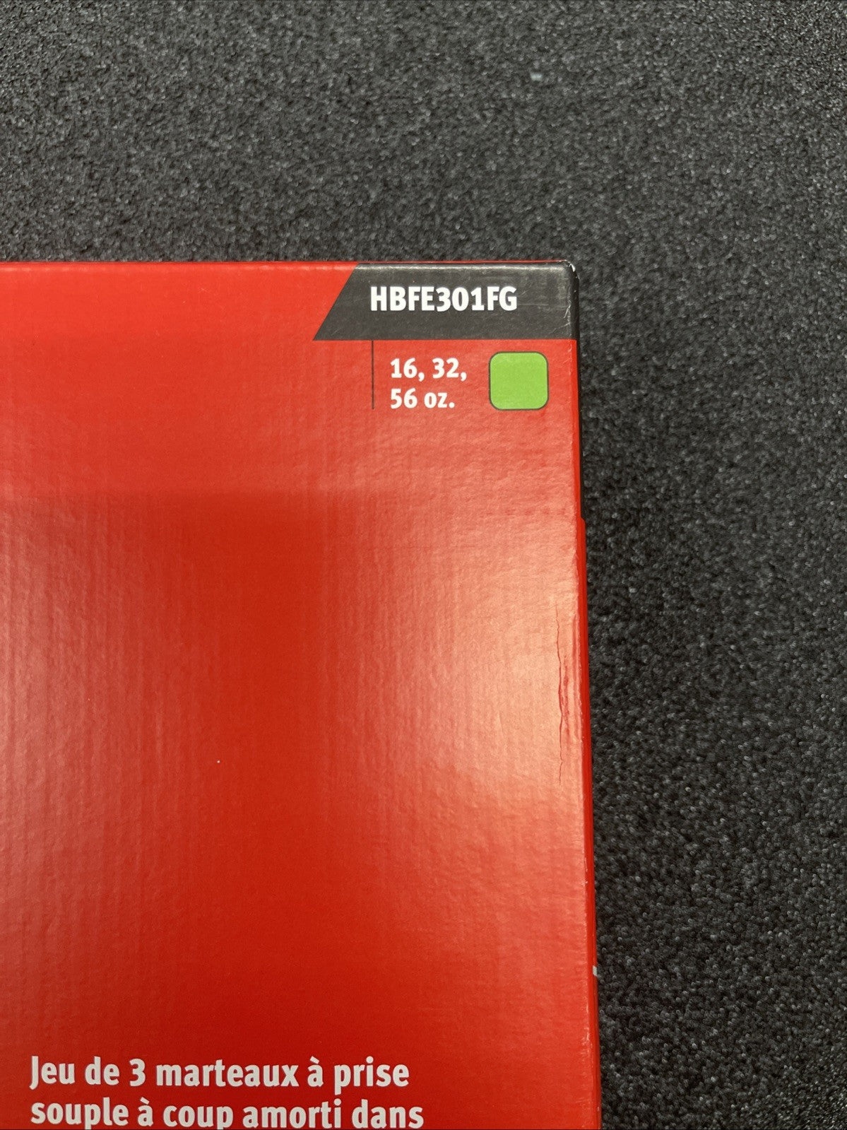 NEW Snap On HBFE301FG Green 3-pc Soft Grip Dead Blow Hammer Set (16, 32, 56oz)