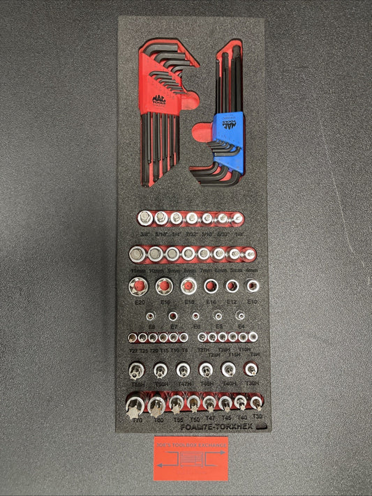 Mac Tools 73-PC. TORX And Hex Foam Set - FOAM7E-TORXHEX