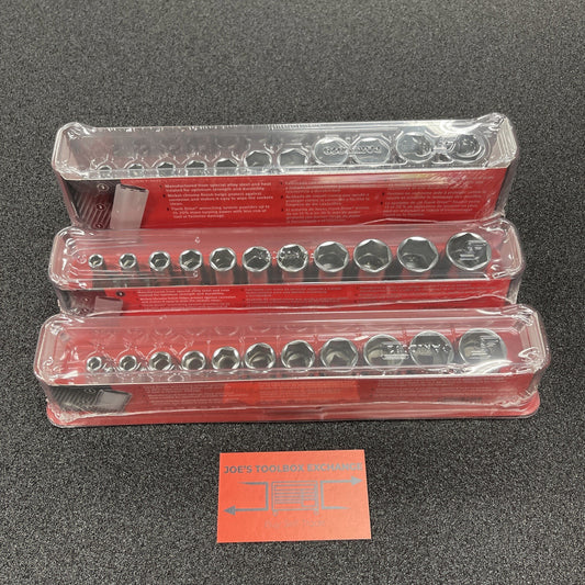 Snap-on Tools USA NEW 33pc 3/8" Drive SAE 6 Point Shallow Semi Deep MASTER SET