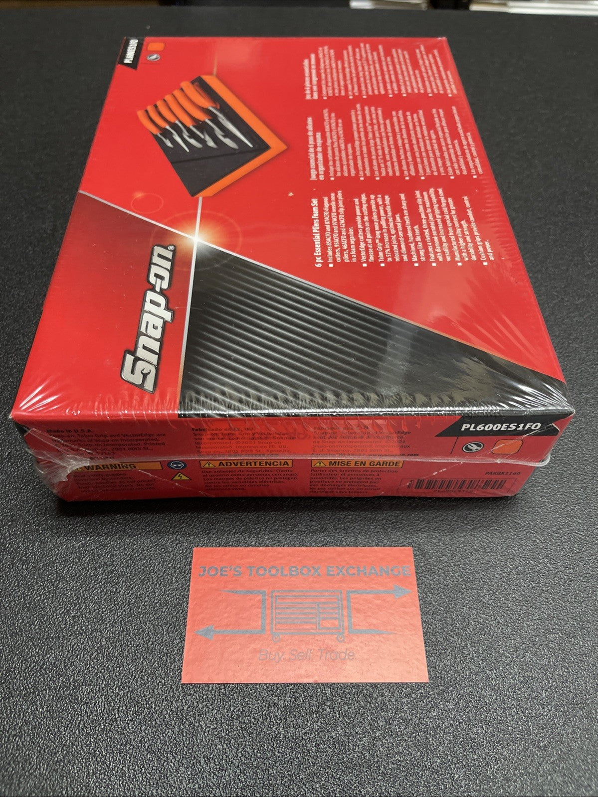 Snap-on Tools USA NEW ORANGE 6 PIECE Essential Pliers Cutters in Foam PL600ES1FO