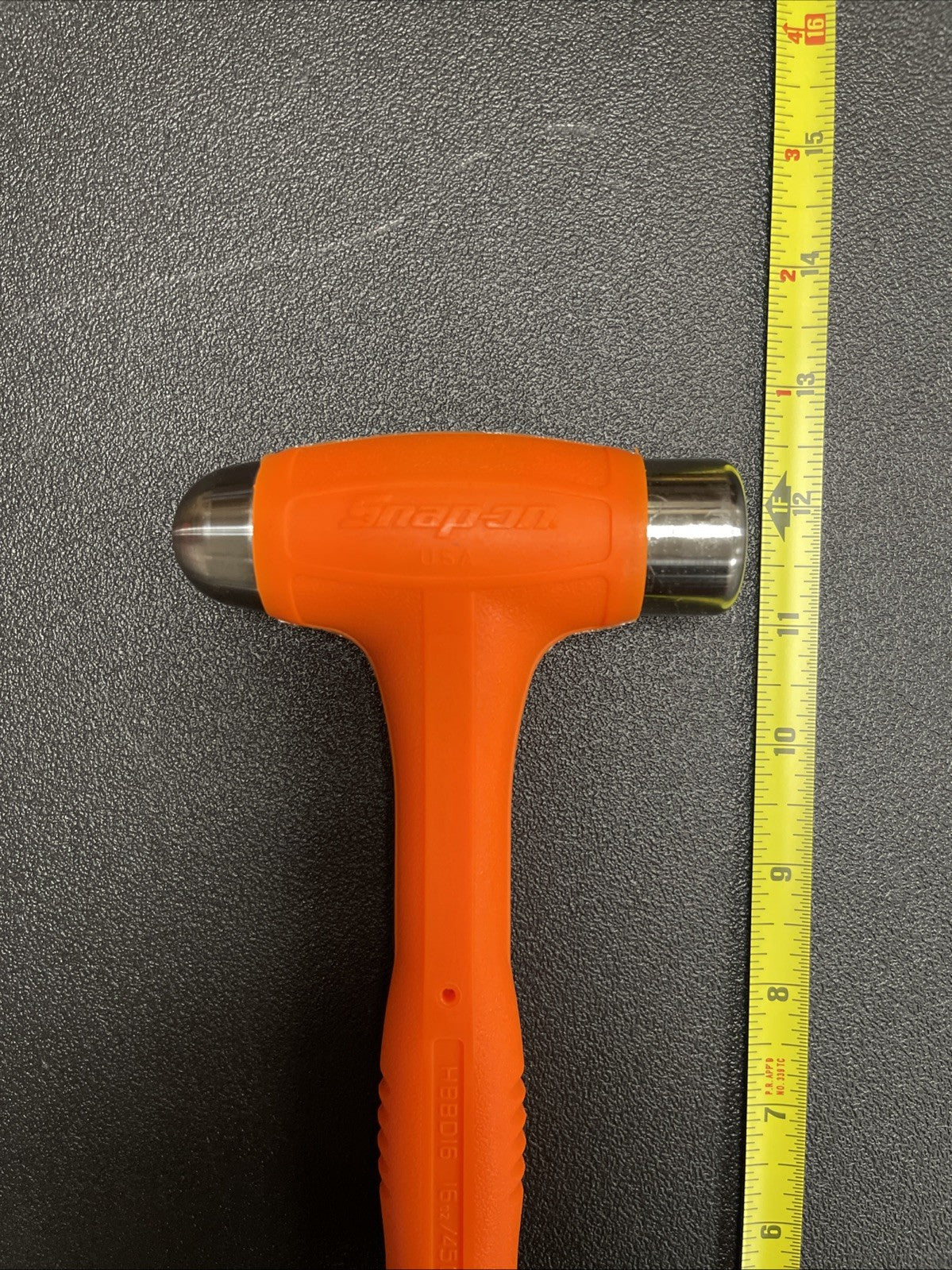 Snap-on hbbd16o 16 oz ball peen soft grip dead blow hammer orange NEW