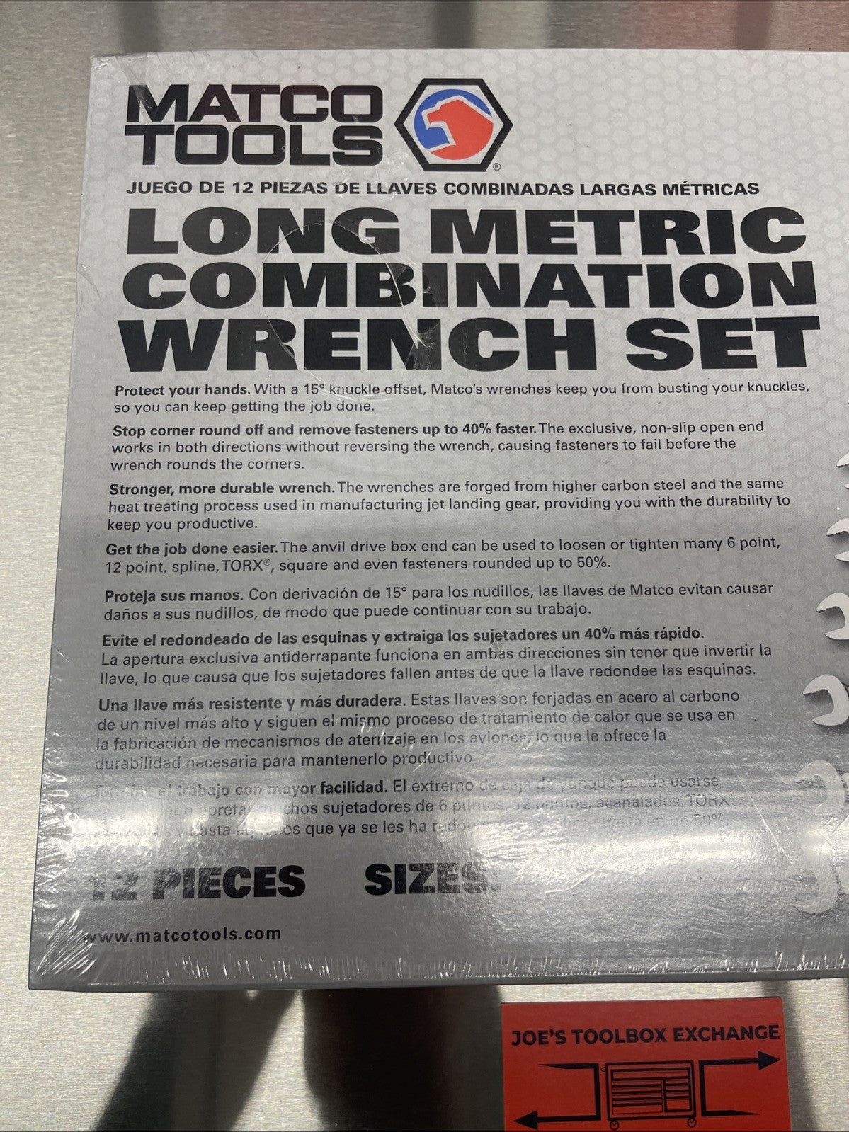 MATCO   SMCLM122K 12 pc.  Long combination  wrench set Metric 8 -19mm  New