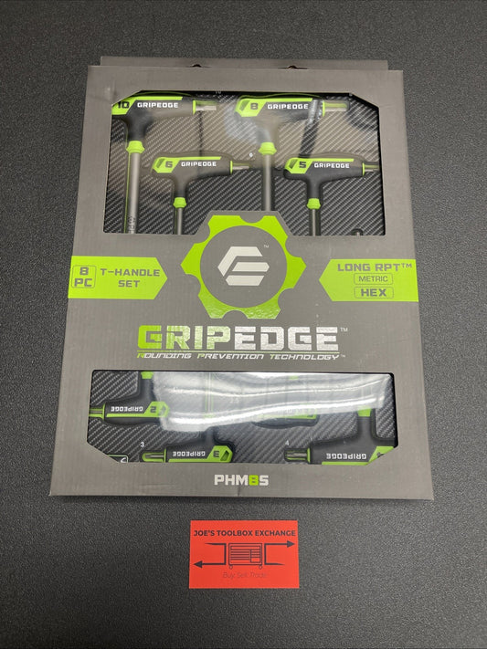 GRIPEDGE 8-PC METRIC HEX T-Handle Driver Set | Sizes - 2, 2.5, 3, 4, 5, 6, 8,...