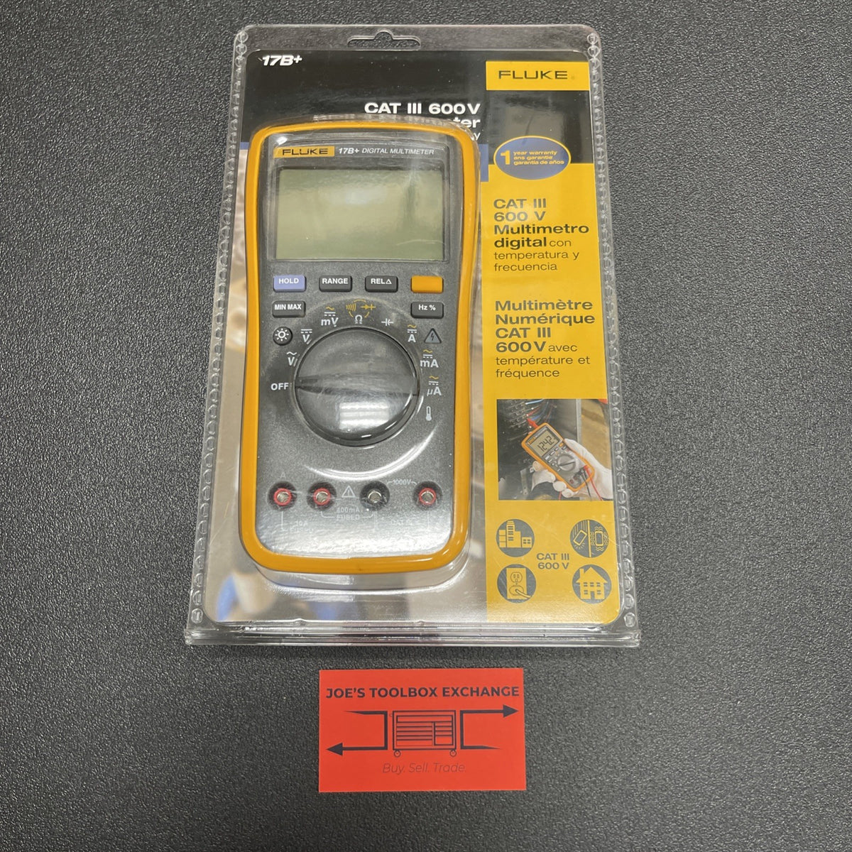 Fluke 17B+ CAT III 6000 Count Digital Multimeter 1000V Temp Frequency